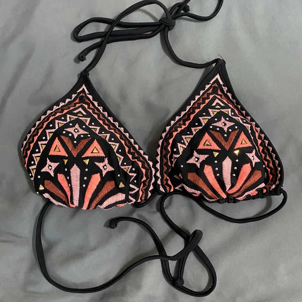 Xhilaration Pink and Black Bikini Top
